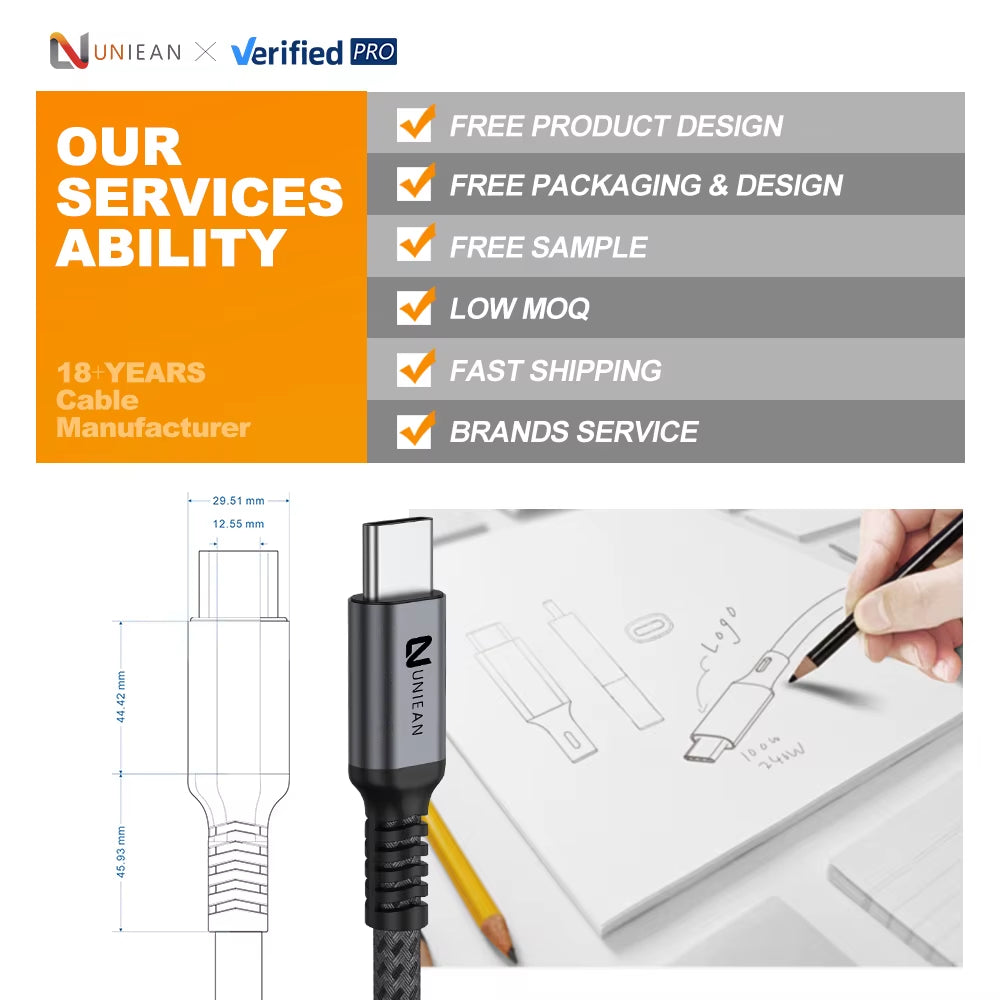 UNIEAN Factory Wholesale HD 2M 10M 2.1 UHD 48Gbps Video Cable Display Port to 8K 4K UHD Cable for Screen Projection to TV