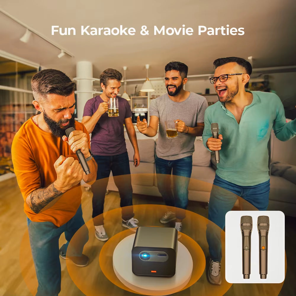 BYINTEK 2200 ANSI Lumens DLP 3D 4K Portable Home Projector R90 Max GTV Platform Table Clamp Stand Projector with Karaoke