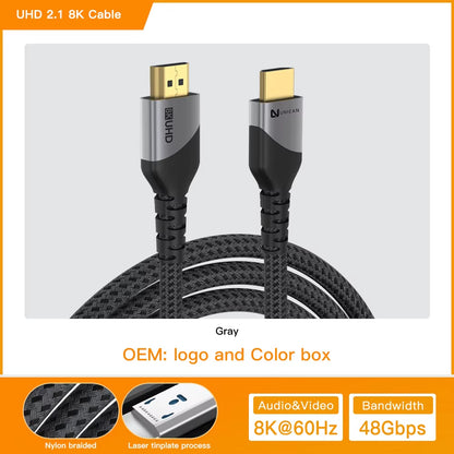 UNIEAN Factory Wholesale HD 2M 10M 2.1 UHD 48Gbps Video Cable Display Port to 8K 4K UHD Cable for Screen Projection to TV