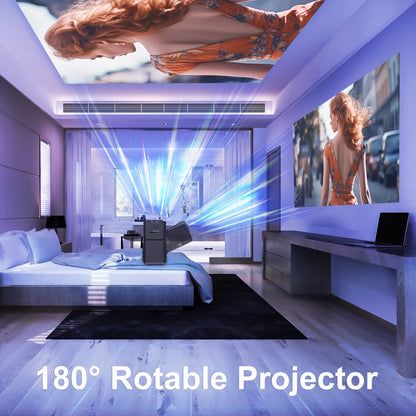 HY320 4K Supported Android 11 Projector | 390 ANSI, Native 1080P, WiFi 6, BT5.0, Portable Home Cinema