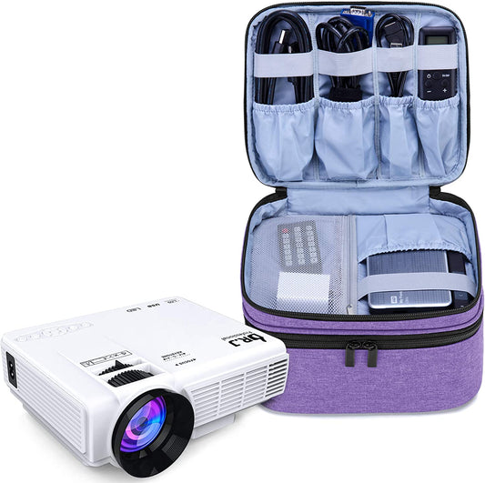 Carrying Bag Compatible with DR.J Mini Projector, Portable Case for Mini Projector and Accessories, Purple