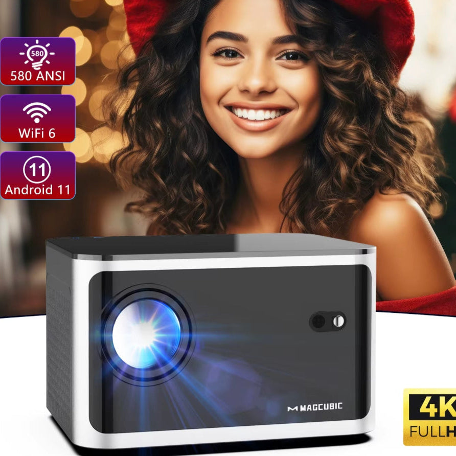 580ANSI Auto Focus Projector Android 11 4K 1080P Wifi6 Voice Control Allwinner H713 BT5.0 Home Cinema HY350 Pro