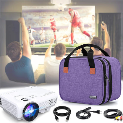 Carrying Bag Compatible with DR.J Mini Projector, Portable Case for Mini Projector and Accessories, Purple
